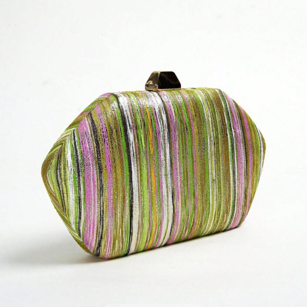Multicolor Striped Clutch